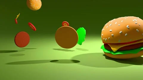 Burger animation Video stock 299789930