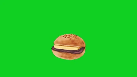 Burger animation on green background 库存影片 333150967