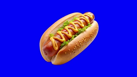Burger Animation restaurant menu on blue screen, green screen Stock Footage 297400610