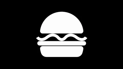 A burger animation transition masks. white and black color. graphic shapes ov Stock Footage 124242087