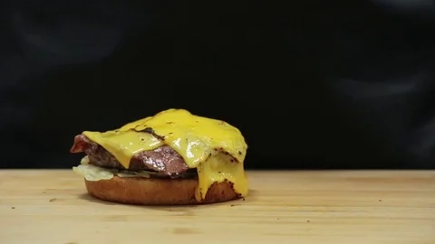 Burger assembly cook hands Stock Footage 127202792