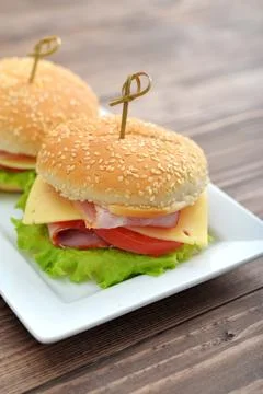 Burger with bacon Stock Photos