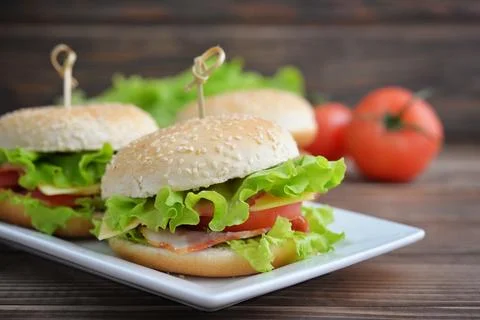 Burger with bacon Stock Photos