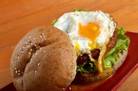 Burger with black pepper Stock Photos