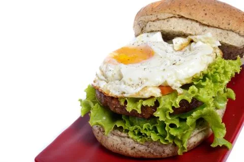 Burger with black pepper 库存照片