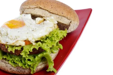Burger with black pepper Stock Photos