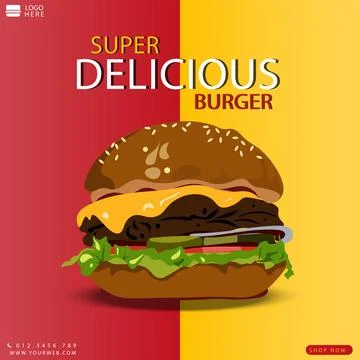 Burger brochure poster Stock Illustration