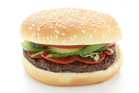 Burger in bun Stock Photos