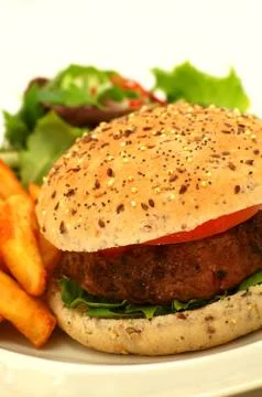 Burger in bun Stock Photos