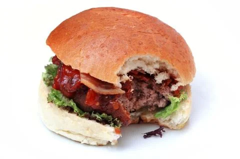 Burger in bun Stock Photos