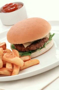 Burger in bun Stock Photos