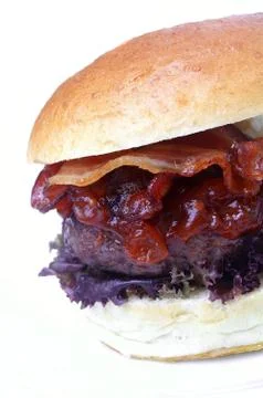 Burger in bun Stock Photos