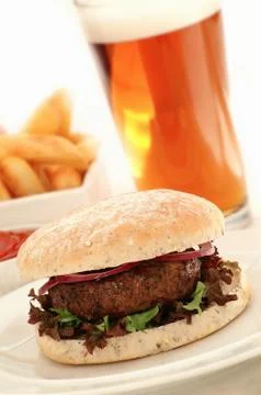 Burger in bun Stock Photos