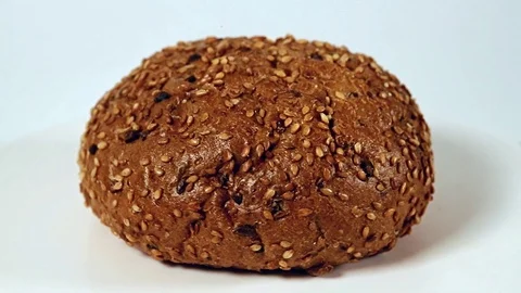Burger bun with sunflower seeds Stock Footage 101444872