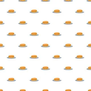 Burger bun top seamless repeating fast food pattern Stock Illustration
