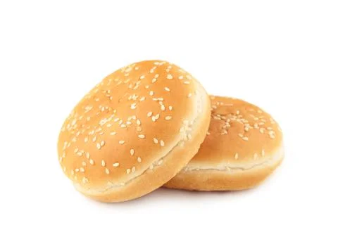 Burger buns isolated on a white background. Stock Photos