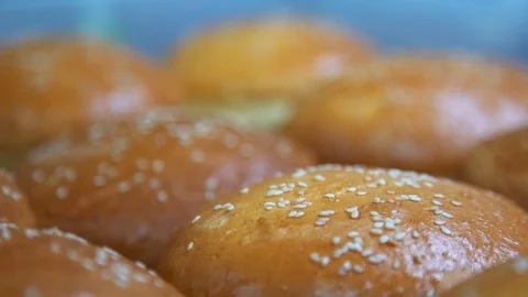 Burger Buns Preparation Process Stock Footage 120071101