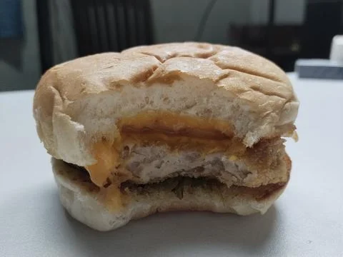 Burger buns on the table. Stock Photos