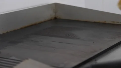 Burger buns toasted on the grill. Preparing of the burger Stock Footage 86178375