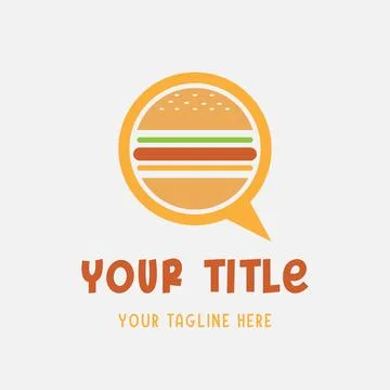 Burger Chat Logo Stock Illustration