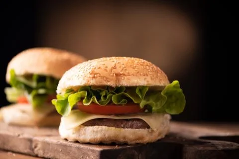 Burger with cheese Stock Photos