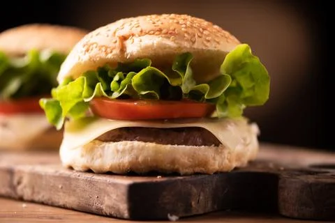 Burger with cheese Stock Photos