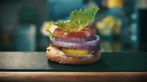 Burger with Cheese Timelapse Stock Footage 63150215