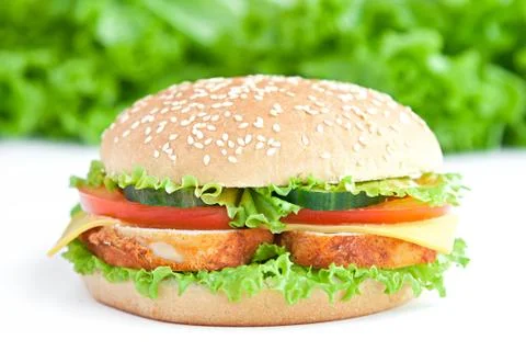 Burger with chiken Stock Photos