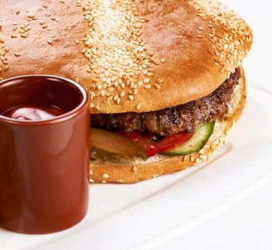 Burger close up Stock Photos