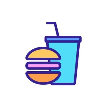 Burger, cola vector icon. Isolated contour symbol illustration Stock-Illustration