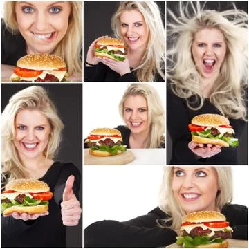 Burger Collage Foto stock