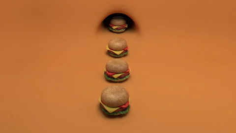 Burger conveyor – 3d render looped. Stock-Footage 332200574