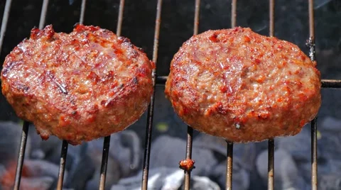 Burger cooking with flame Stock Footage 49921008