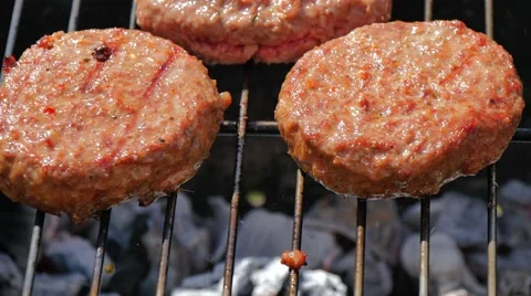 Burger cooking with flame Stock Footage 49921057