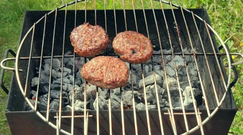 Burger cooking with flame Stock Footage 49921320