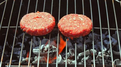 Burger cooking with flame Stock Footage 49921337