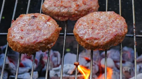 Burger cooking with flame Stock Footage 49921663