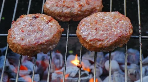 Burger cooking with flame Stock Footage 49921702