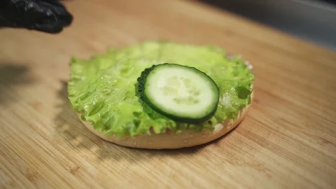 Burger cooking Stock Footage 129685525