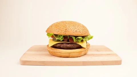 Burger cooking. Stop motion animation. Stock Footage 139114779