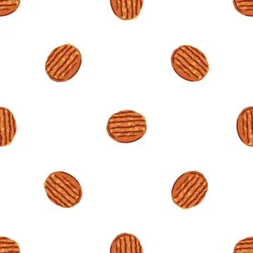 Burger cotlet pattern seamless vector Stock Illustration