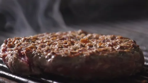 Burger cutlet is frying Stock Footage 132937353