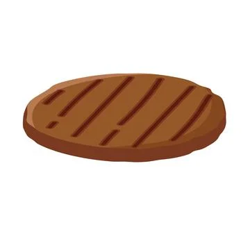 Burger Cutlet isolated on white background. Burger meat cutlet. Butchery Stock Illustration
