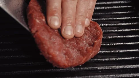 The burger cutlet in the pan Stock Footage 113081467