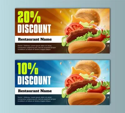 Burger Discount Voucher Template Stock Illustration