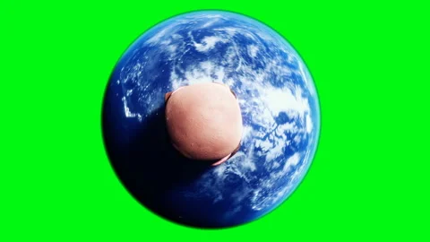 Burger on earth planet. Obesity problem concept. Green screen isolate. Realistic Vídeos de archivo 201576624