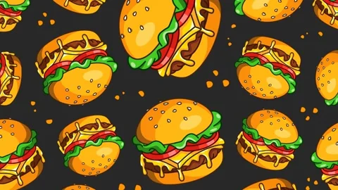 Burger Falling Down Loop Animation Stock Footage 341863925
