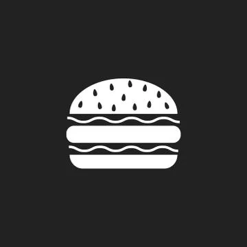 Burger fast food flat vector icon. Hamburger symbol logo illustration. Stock Illustration