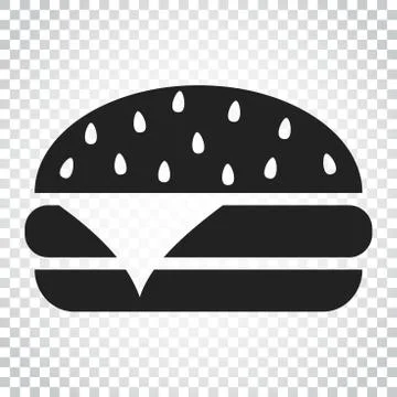 Burger fast food flat vector icon. Hamburger symbol logo illustration. Busine Illustrazione stock