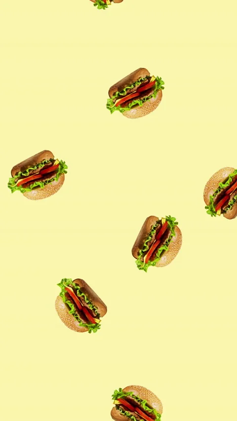 Burger flat animation color background Stock Footage 233433354